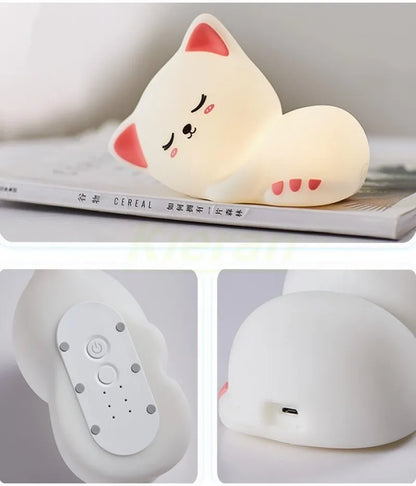 Soft Silicone Cat LED Night Light