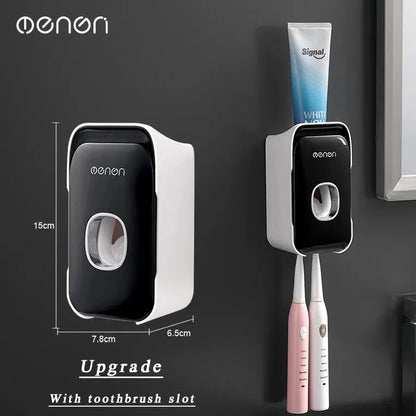 Automatic Tooth Paste Dispenser and Tooth Brush Holder